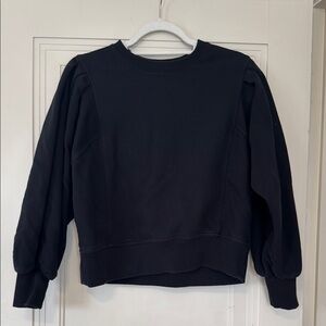Black Puff Sleeve Sweatshirt